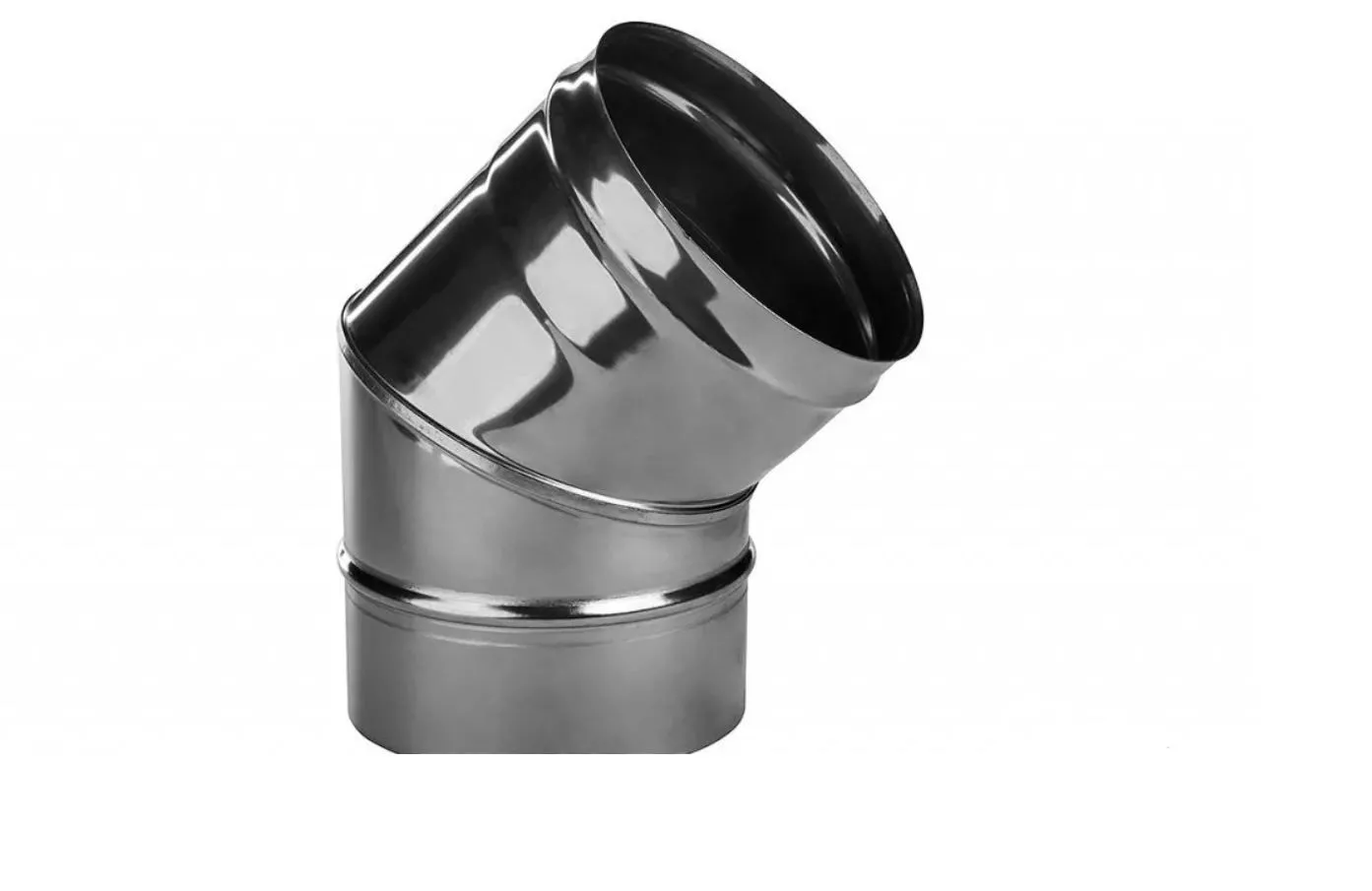 Отвод дымохода AISI 430  45 град 150х0.5 мм